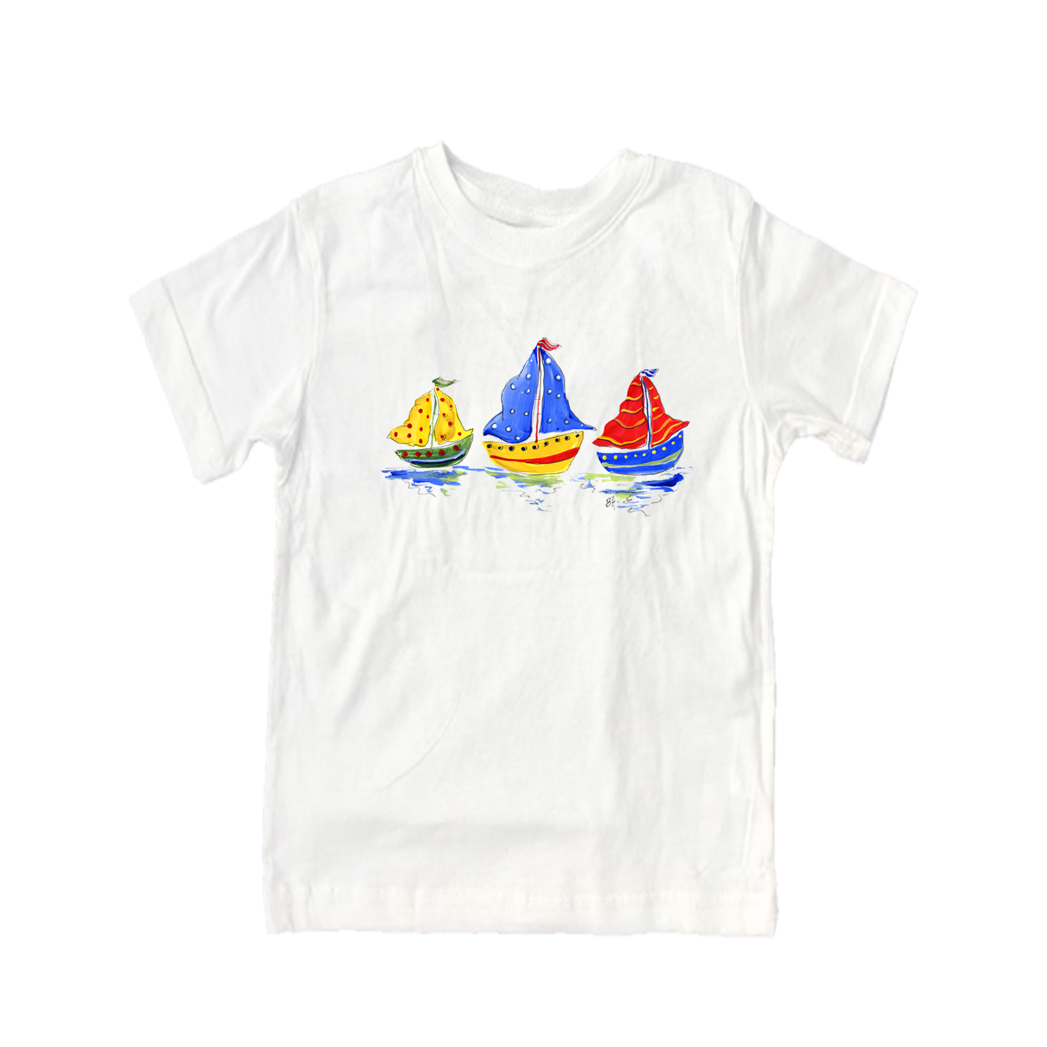 Cotton Tee Shirt Short Sleeve 53 Sailboats