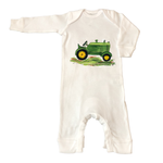 Rib Coverall Infant Baby 606 Green Tractor
