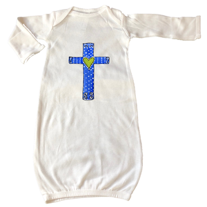 Infant Gown 1053 Blue Cross