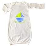 Infant Gown 653 Blue Sailboat