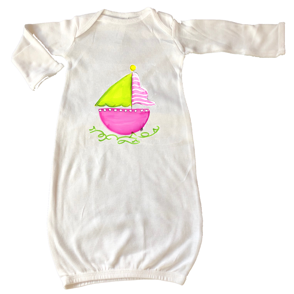 Infant Gown 654 Pink Sailboat