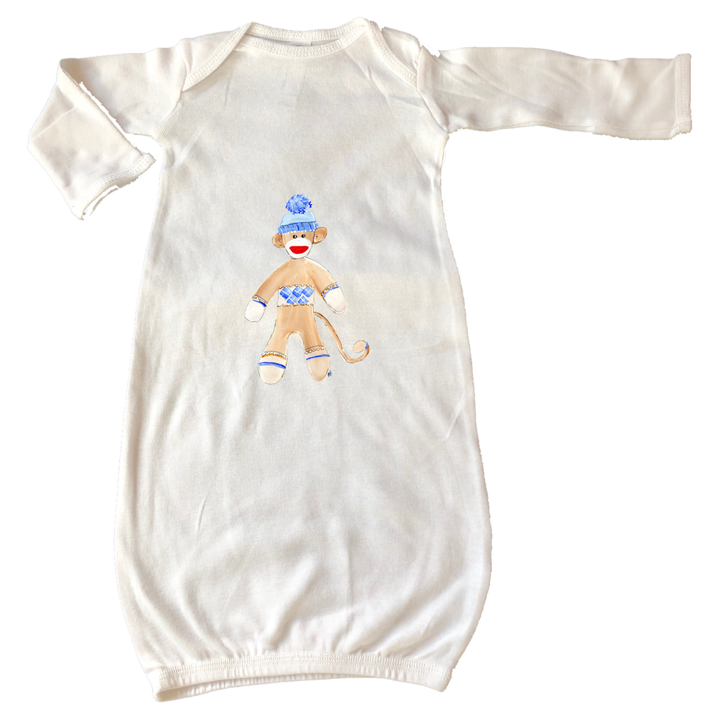 Infant Gown 725 Blue Sock Monkey