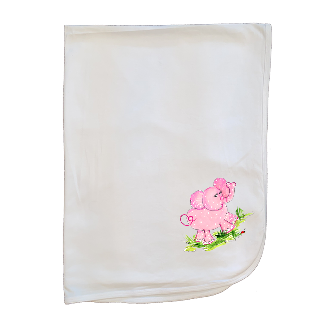 Cotton Baby Blanket 249 Pink Elephant