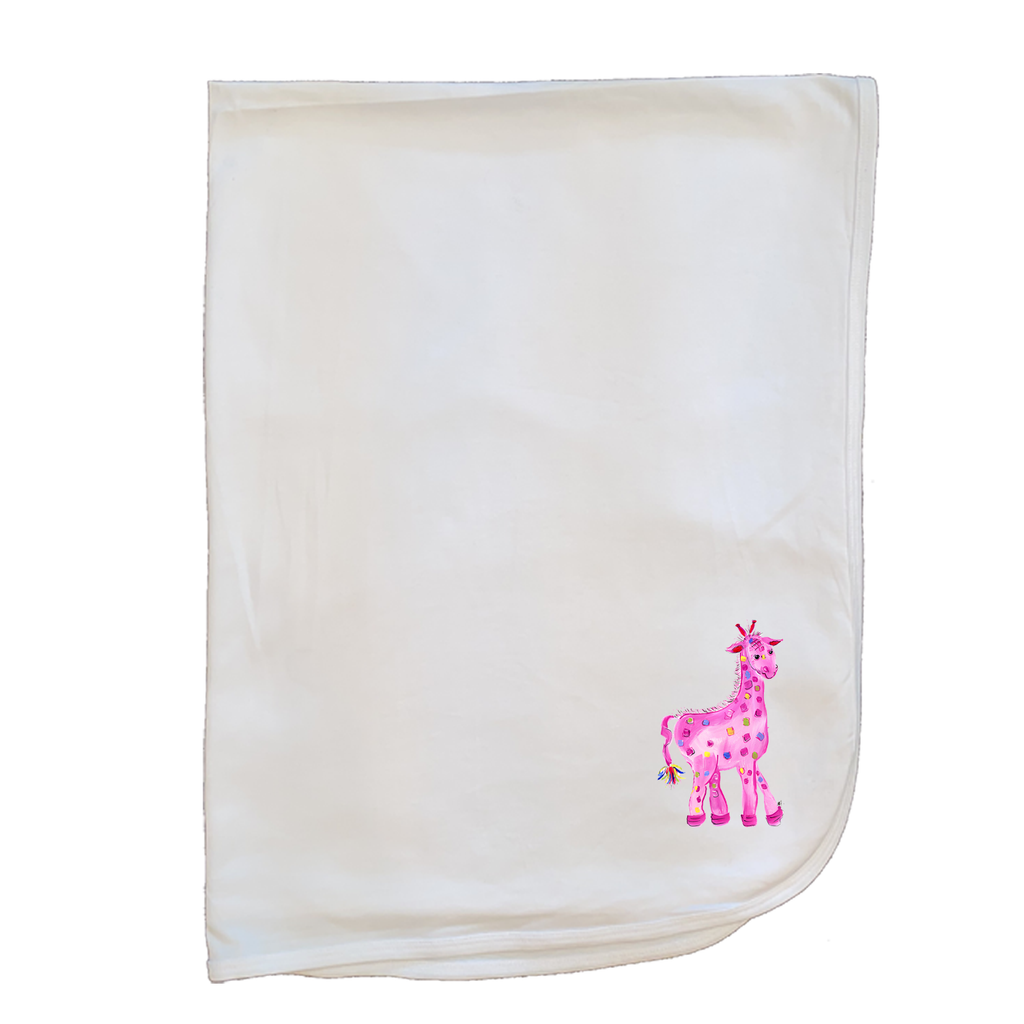 Cotton Baby Blanket 31 Pink Giraffe