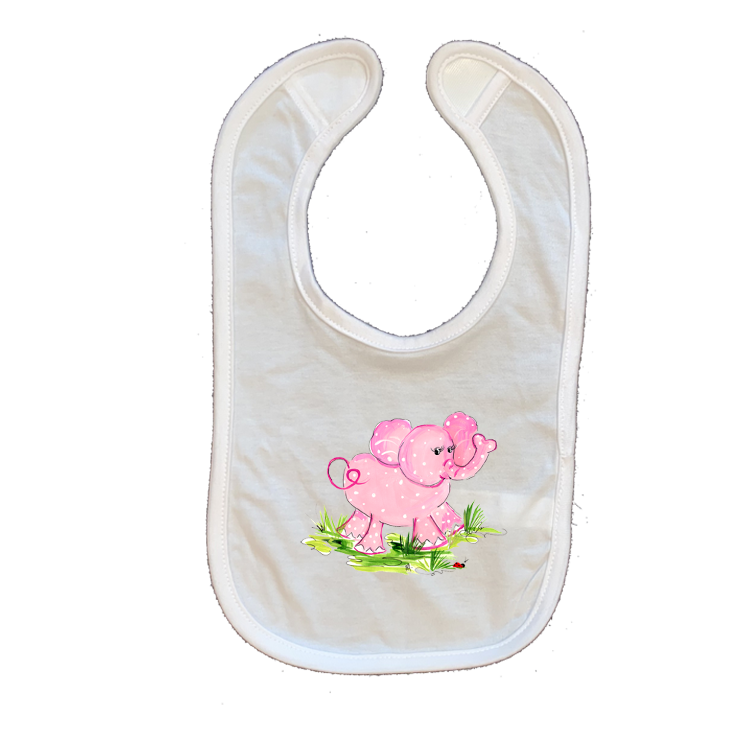 Cotton Infant Bib 249 Pink Elephant