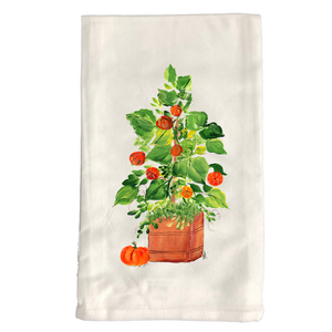 Kitchen Towel Fall 236 Pumpkin Planter W