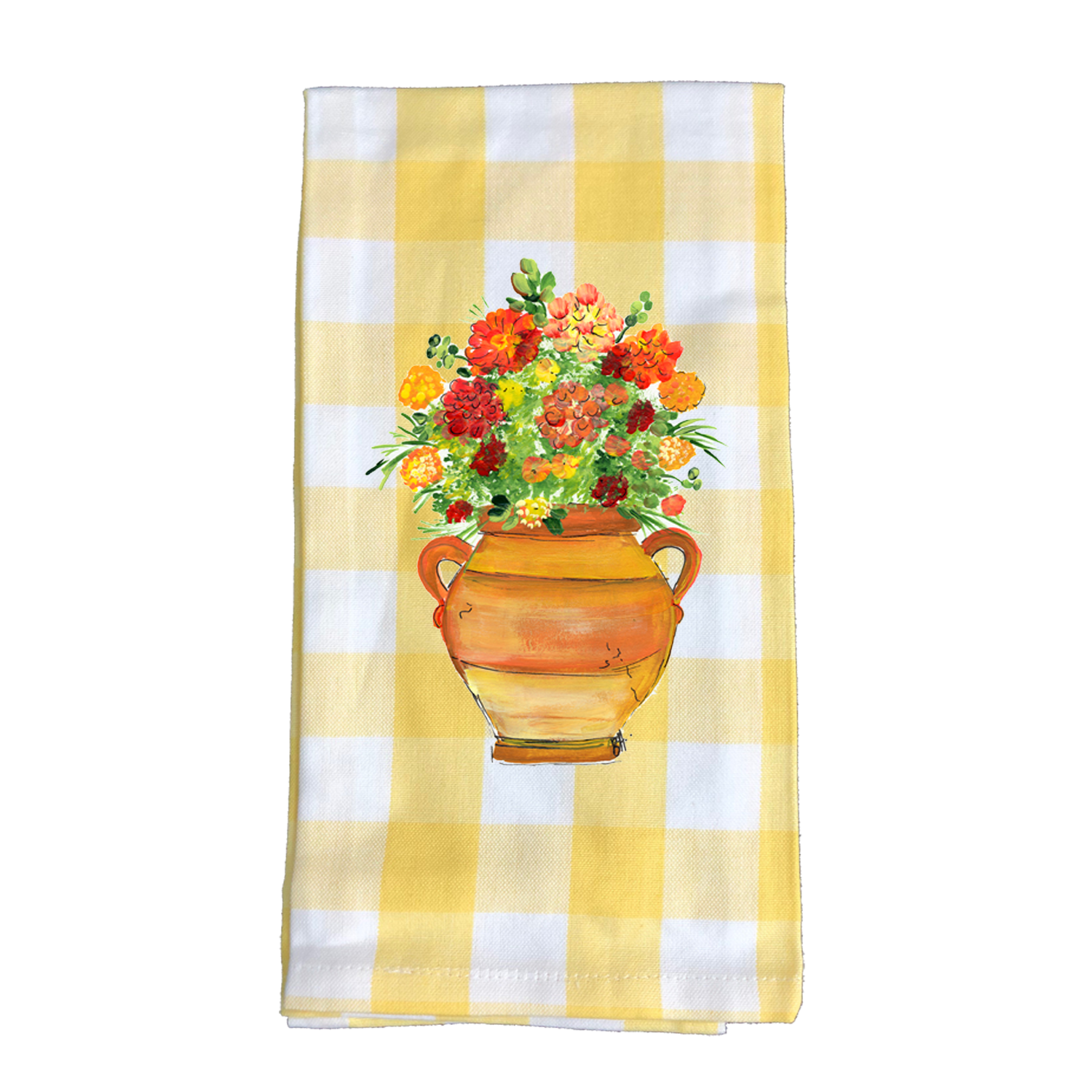 Kitchen Towel Fall 239 Clay Pot w-Fall Flowers YC