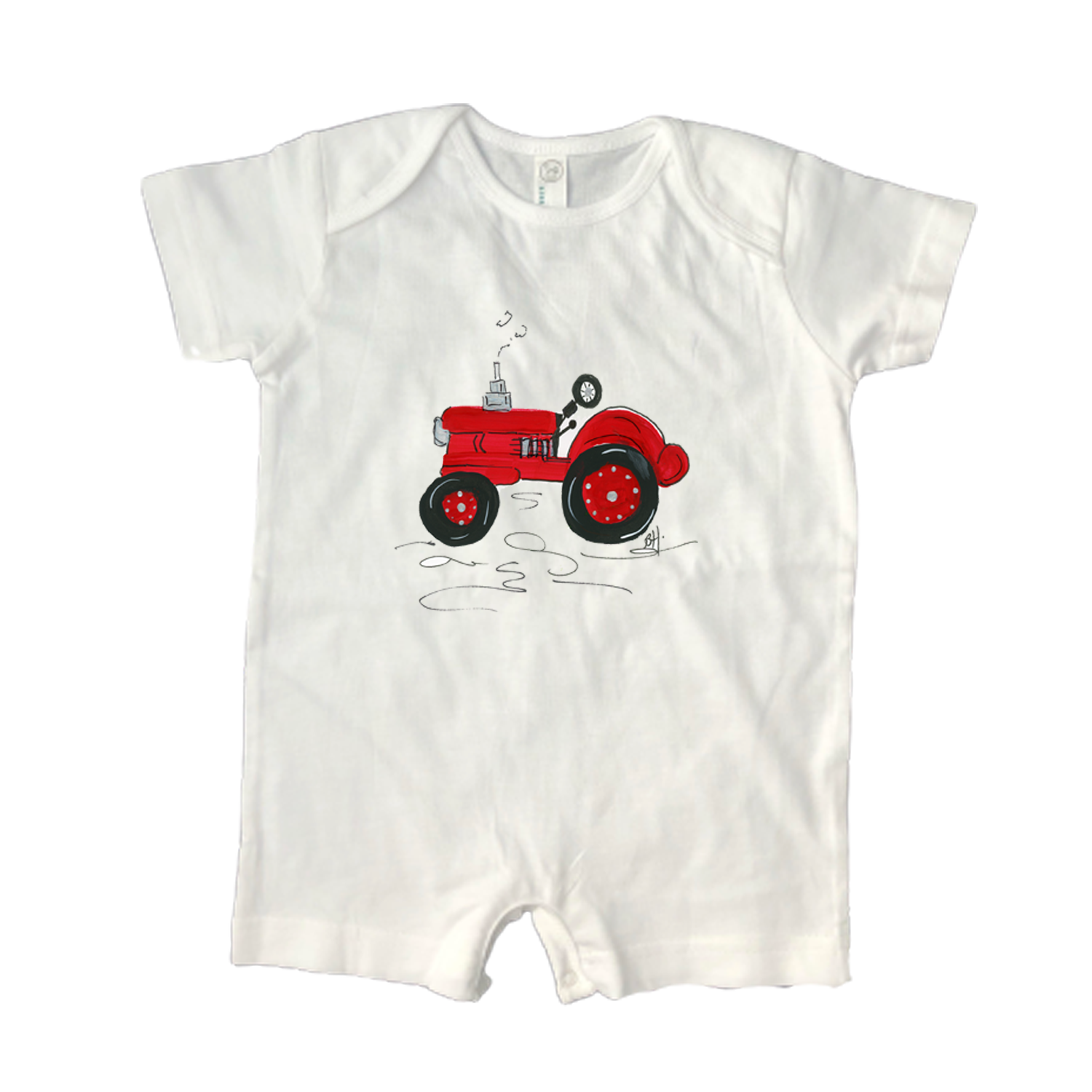 Cotton Romper 1042 Red Tractor