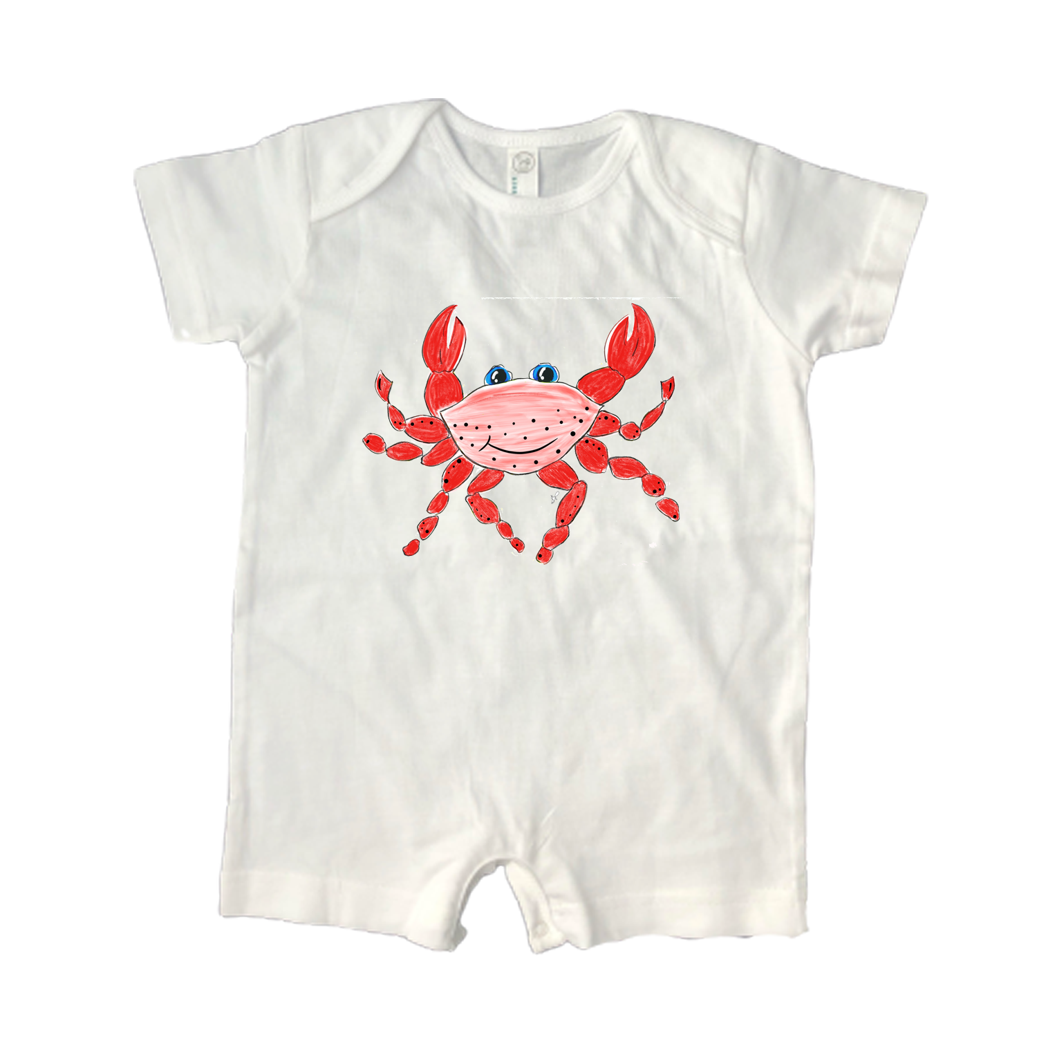 Cotton Romper 2764 Red Crab
