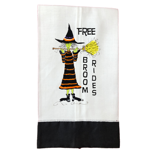 Tea Towel Fall 184 Witch BLK