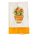 Tea Towel Fall 239 Clay Pot w-Fall Flowers M