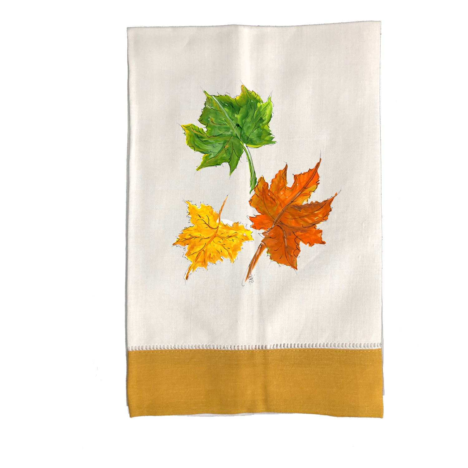 Tea Towel Fall 634 Fall Leaves GLD