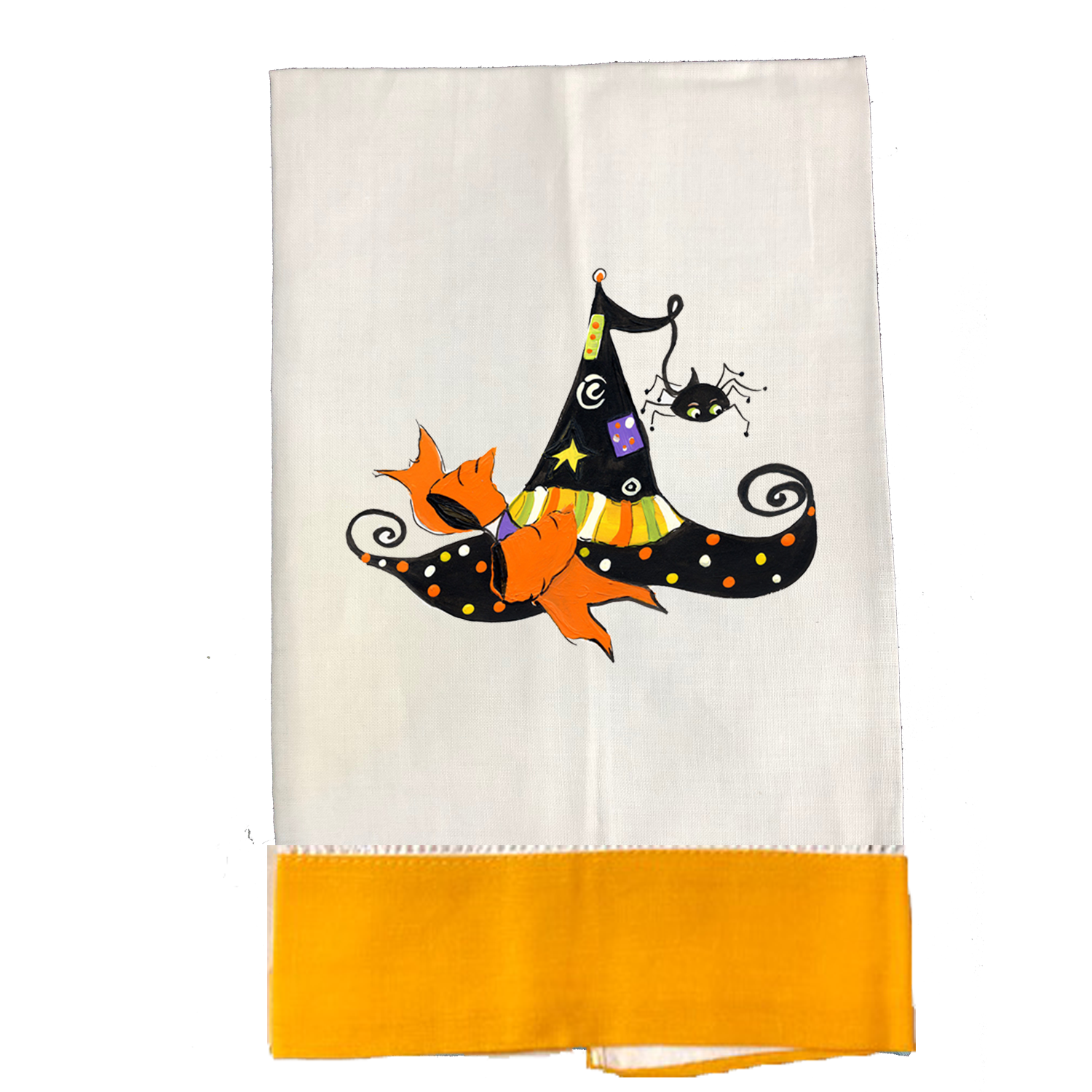 Tea Towel Fall 714 Witch Hat and Spider M