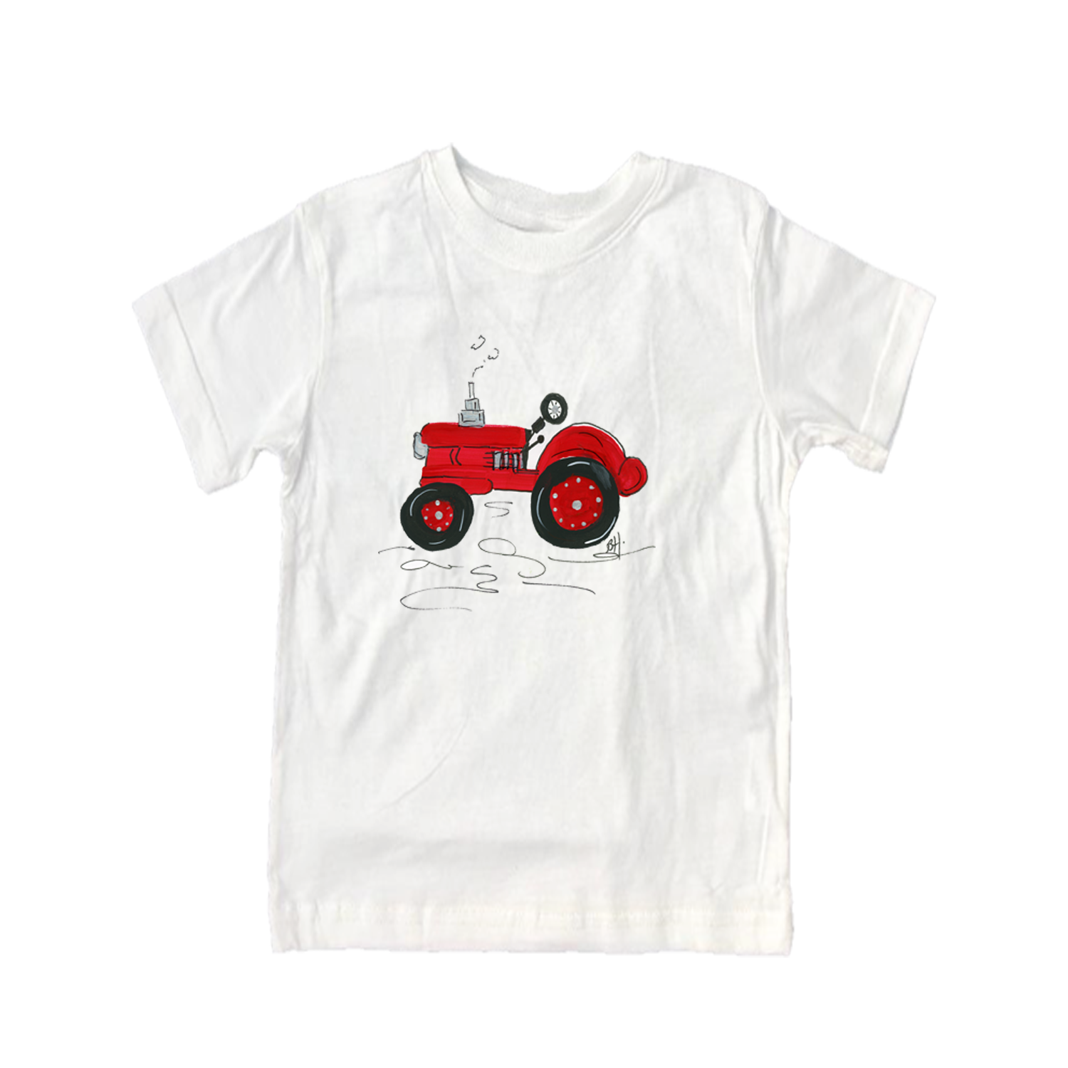 Cotton Tee Shirt Short Sleeve Red Tractor