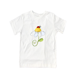 Cotton Tee Shirt Short Sleeve 1072 Umbrella Flower w-Ladybug