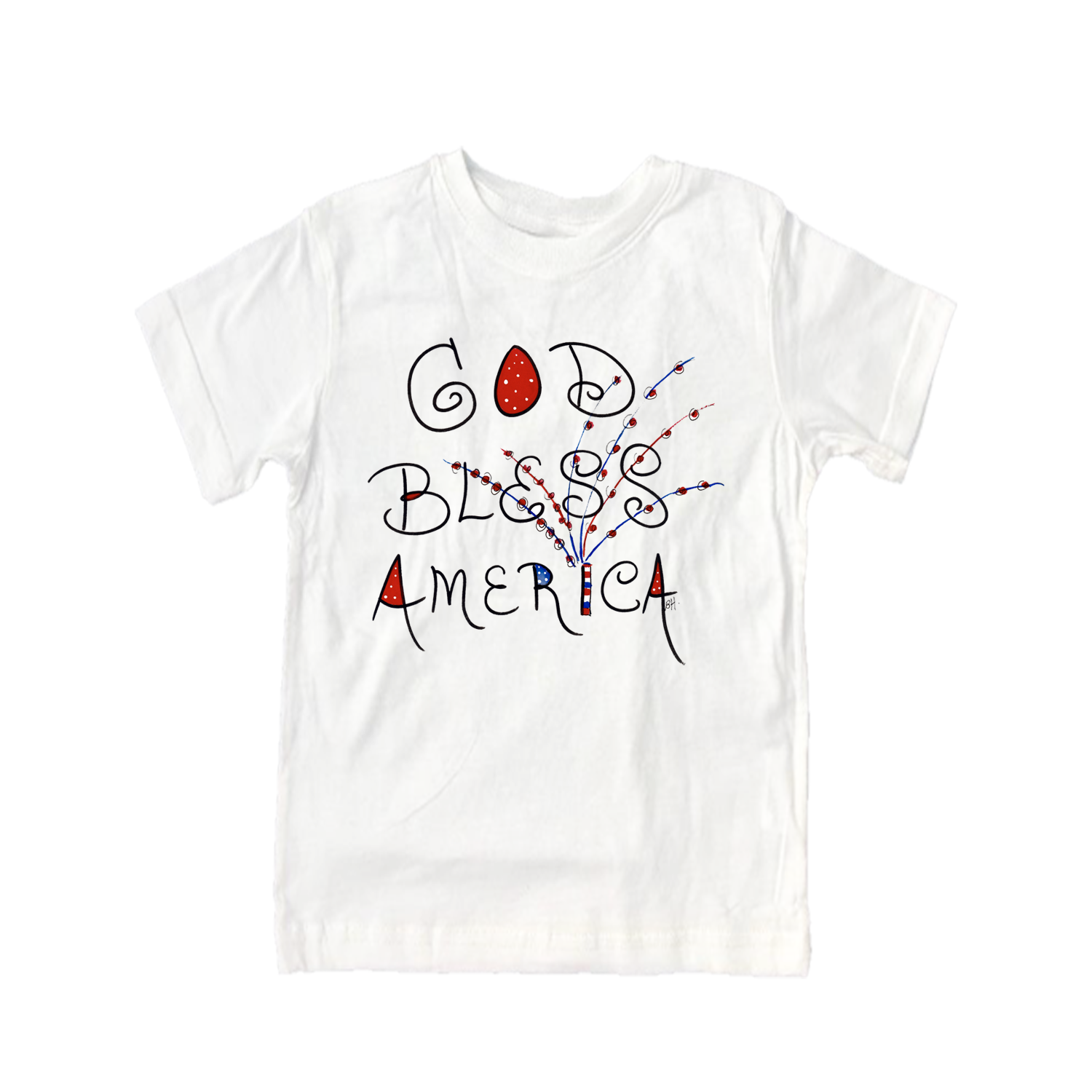 Cotton Tee Shirt Short Sleeve 205 God Bless America