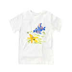 Cotton Tee Shirt Short Sleeve 2204 Starfish and Blue Fish