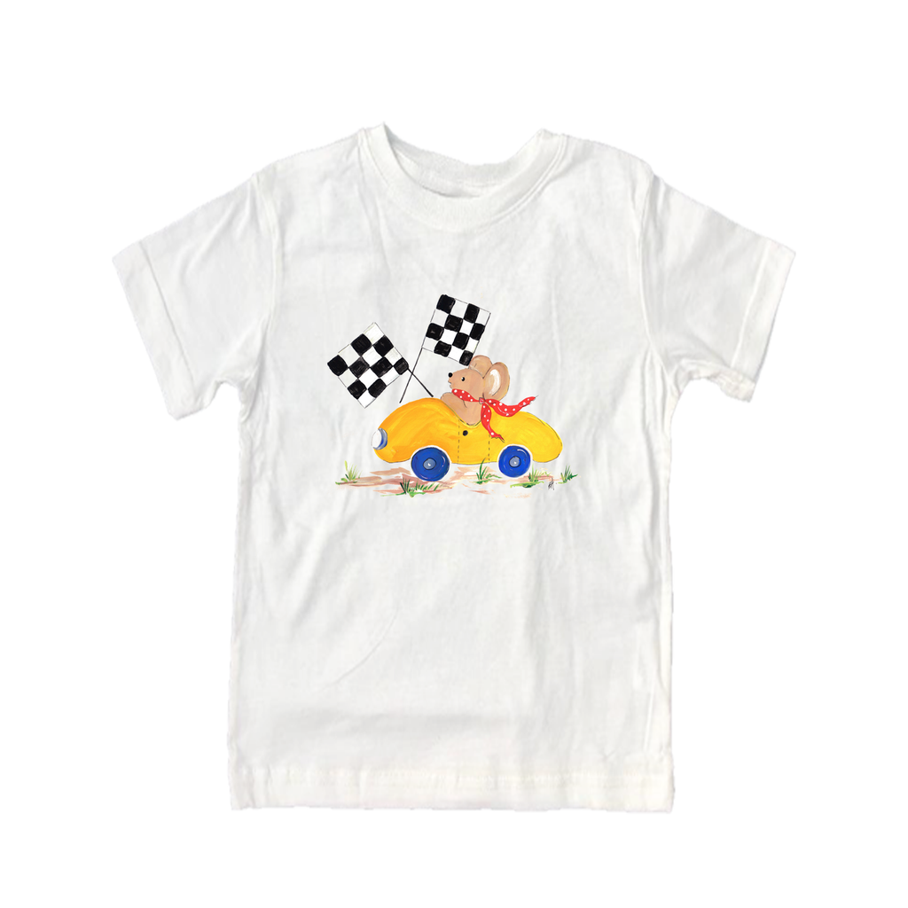 Cotton Tee Shirt Short Sleeve 2283 Mouse Race car