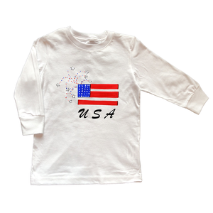 Cotton Tee Shirt Long Sleeve 692 USA Flag