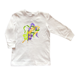 Cotton Tee Shirt Long Sleeve 768 Purple & Green Fluer de lis