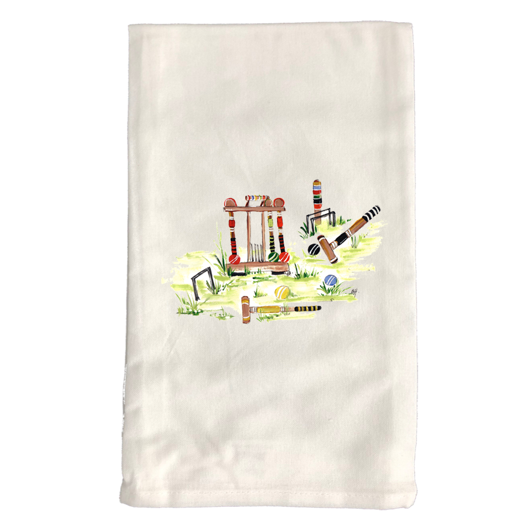 Kitchen Towel White KT389W Sports & Games-Croquet